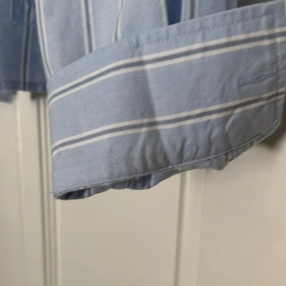JW ANDERSON Sky Blue and White Striped Button Down Shirt - Picture 4 of 8